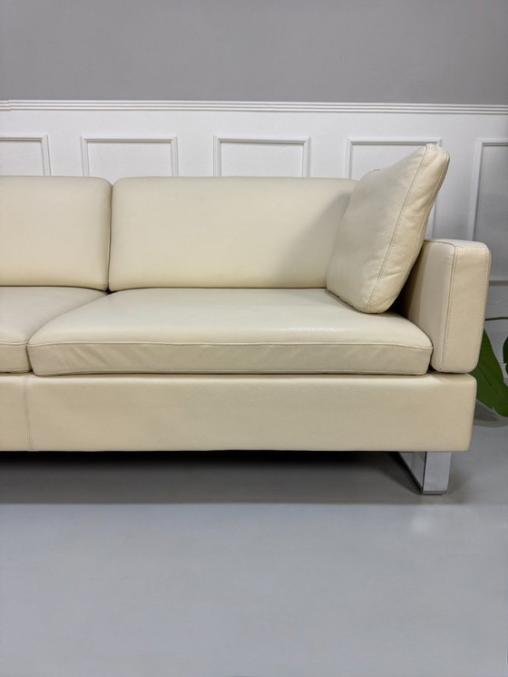 Image 1 of Brühl Alba Bank Cremebeige lederen designbank