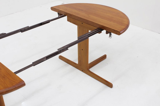 Image 1 of Vintage Danish round extendable dining table solid teak