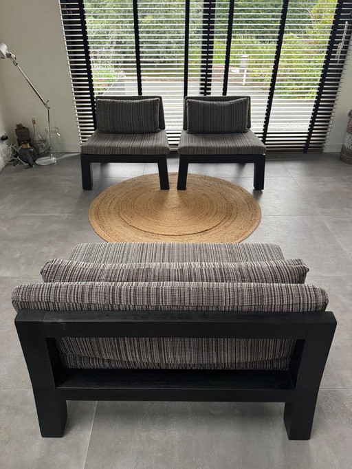 Original Piet Boon Zone lounge set - sofa + 2 chairs (with labels, ca. 2005)