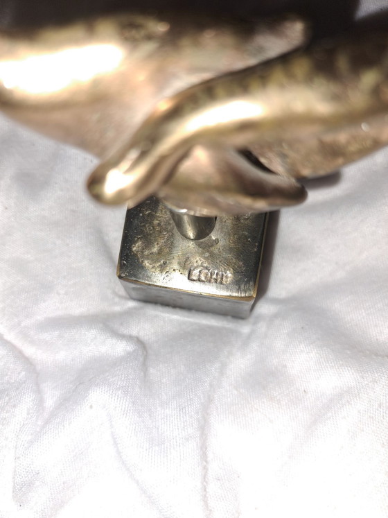 Sculpture Bronze "Mains Entrelacées" - Yves LOHÉ - Vintage, Doré (photo 2 sur 9)