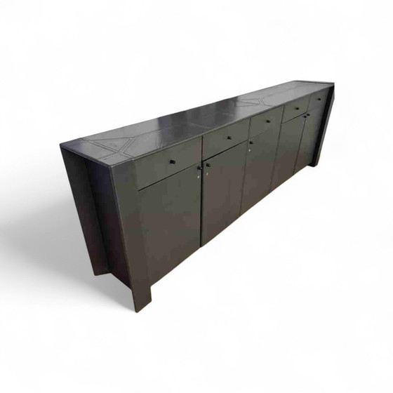 Image 1 of Juego completo de escritorio de cuero - Guido Faleschini - (7 piezas)