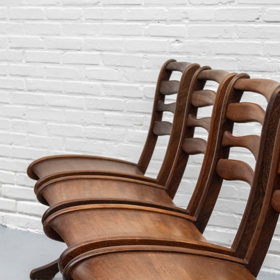 Image 1 of Marc Van Rampelberg Muninga Wood Dining Room Set anni '80