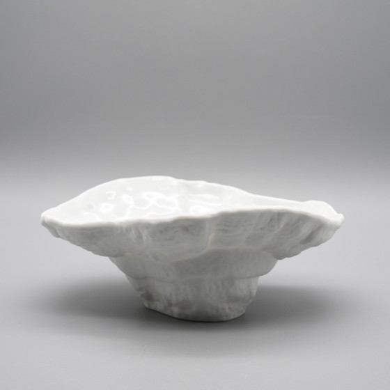 Image 1 of Élégance organique Bol sculptural en porcelaine biscuit blanc par Hutschenreuther, Allemagne, années 1970