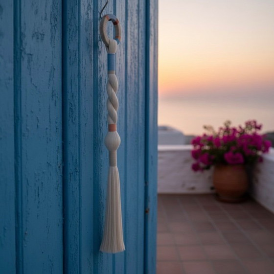 Image 1 of Handgefertigter minimalistischer Wandbehang • Moderne, neutrale Dekoration • Geflochtene Textilkunst