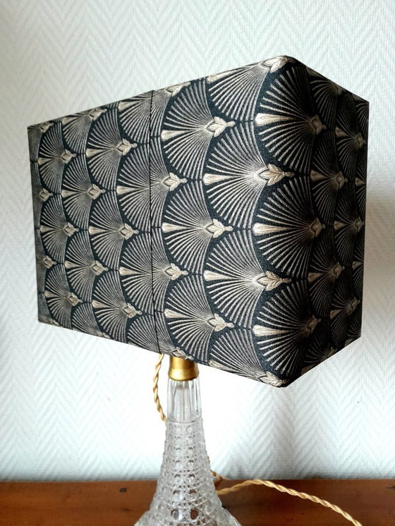 Image 1 of Art Deco lamp with custom-made rectangular lampshade