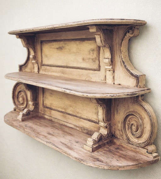 Saint-Hubert wandplank van massief hout – 19e eeuw – Antieke patina – wandrek, Wood (photo 2 of 12)