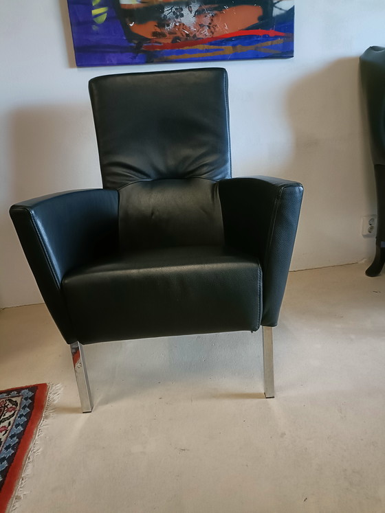 Image 1 of Black leather armchair