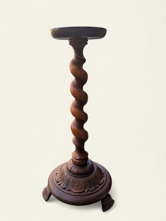 Image 1 of Raro portavasi tornito a mano – metà secolo, anni &#39;60/&#39;70, vero legno, inutilizzato, oggetto da collezione vintage