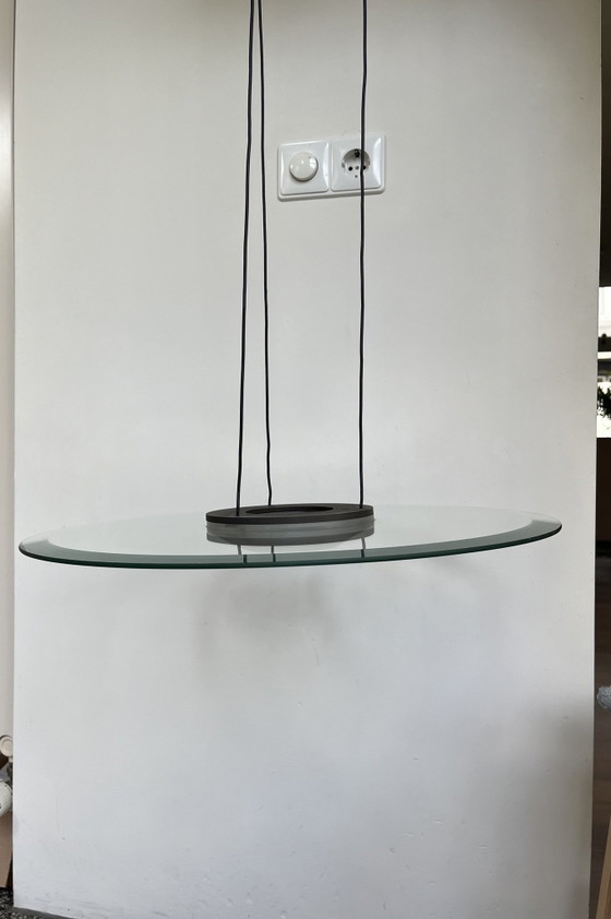 Lampada a sospensione di design Tom Kater - piatto in vetro trasparente – Lampade a sospensione, rvs (photo 2 of 8)