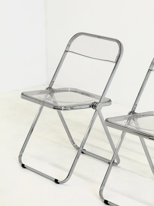 Set of 2 Plia Folding Chairs by Giancarlo Piretti for Anonima Castelli