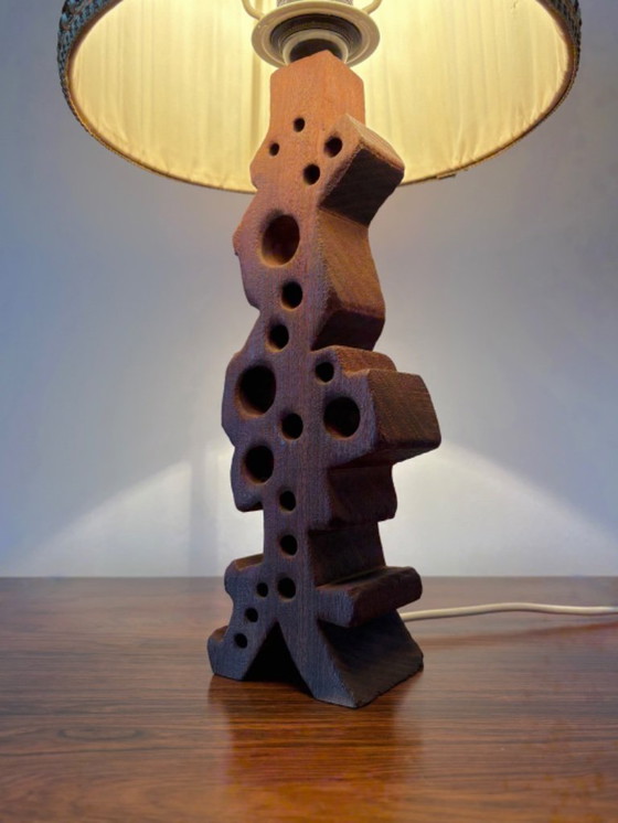 Image 1 of Special vintage retro wooden table lamp from the 60s/70s