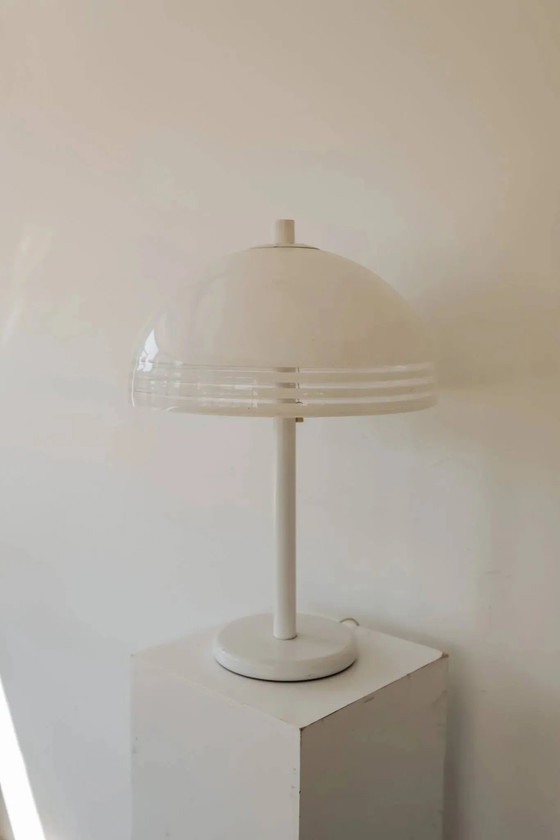 Dijkstra mushroom table lamp with plexiglass shade, 1970s – Dijkstra Lampen, Metal, Vintage (photo 2 of 9)