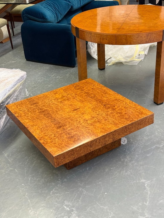Image 1 of Square coffee table by Fratelli Turri with burl wood