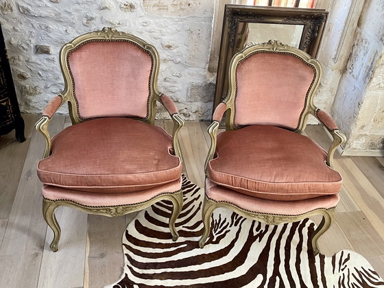 Image 1 of Paar Louis XV cabriolet fauteuils