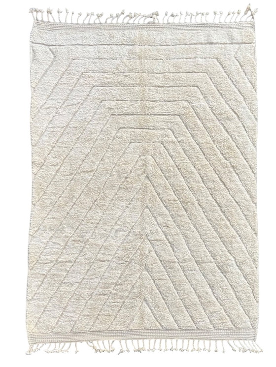 Image 1 of Blanc - Moroccan White Beni Ourain Wool Rug 205X310 Cm