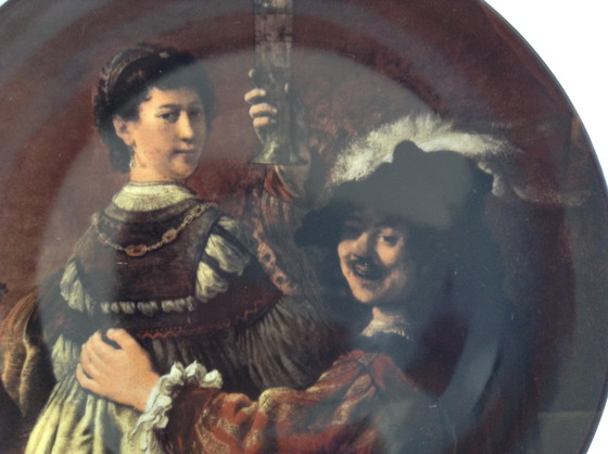 Image 1 of Vintage Wall Sign Rembrandt van Rijn, Rembrandt & Saskia, Kaiser W Germany