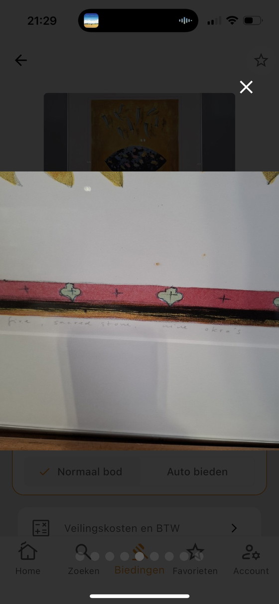 Image 1 of Serigrafía de Lon Buttstedt 85x67 Piedras sagradas del fuego