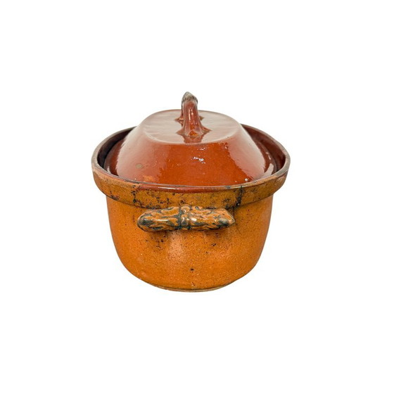 Antike Vallauris Terrakotta Auflaufform, Küchenzubehör, Keramik, Braun, Rustic (Foto 2 von 7)