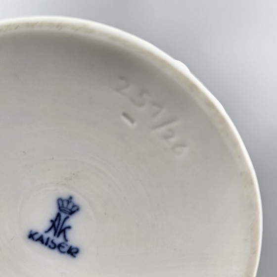 Image 1 of Vintage White Porcelain Vase Made By AK Kaiser. 1970s, Germany. On Art Vase. Number 251-26.