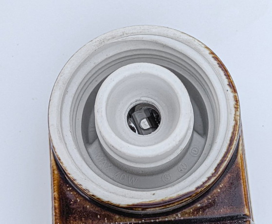 Image 1 of  Modell 6080 Wandleuchte aus braunem Porzellan von Sigvard Bernadotte für Ifö – 1960er Jahre