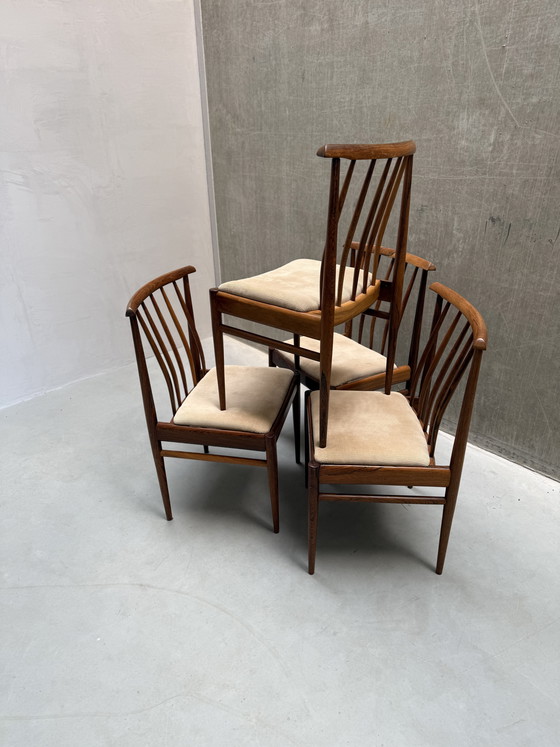 Image 1 of Set di 4 sedie da pranzo A.W.A. in palissandro, Paesi Bassi, anni '60