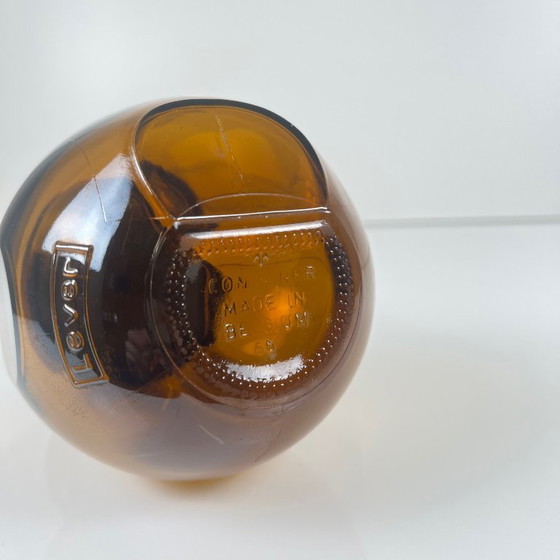 Image 1 of Vorratsglas aus geräuchertem braunem Glas, Lever, Belgien