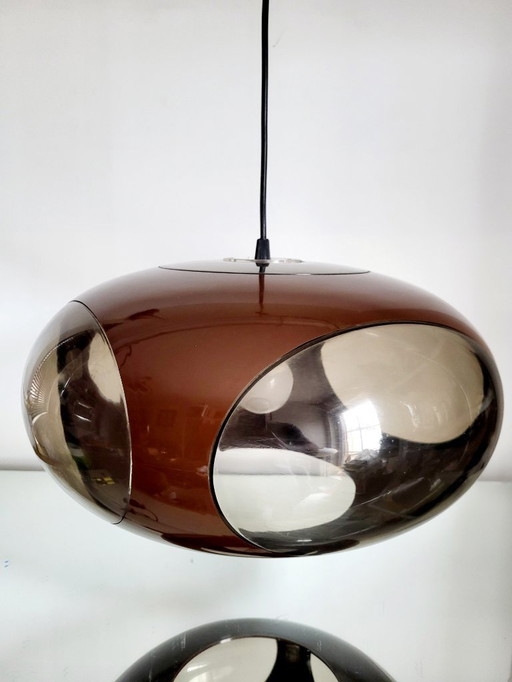 Lampada a sospensione Space Age, Bug Eye, Massive, marrone, Belgio, anni '70