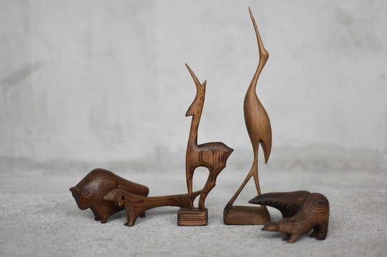 Image 1 of Sculpture en bois sombre Badger, Vintage Mid Century Danish Modern, 1960s