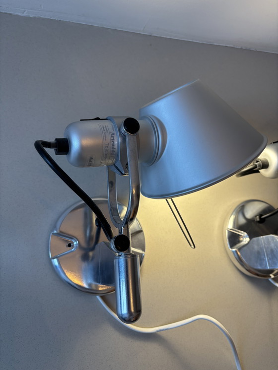 Image 1 of Set of two Artemide Tolomeo Faretto wall lamps silver aluminum