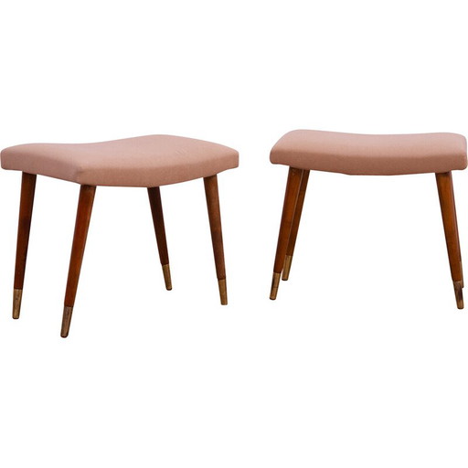 Paire de tabourets de style scandinave par Vyčítal et Sedláček, Tchécoslovaquie, années 1960.
