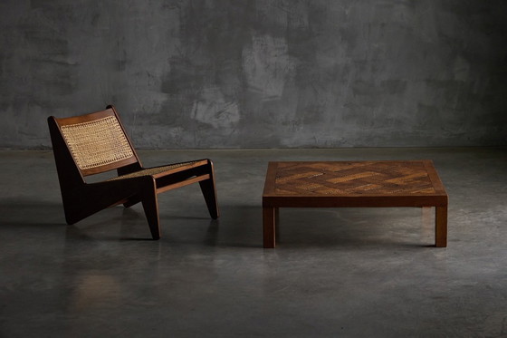 Image 1 of Brutalistischer Parkett Couchtisch, Frankreich, 1970er