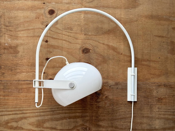 Image 1 of White Retro Mushroom Wall Lamp by Dijkstra – 1970s Space Age Design