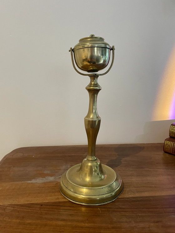 Vintage scheepsolielamp – Tafellampen, Bronze, Brass (photo 3 of 3)