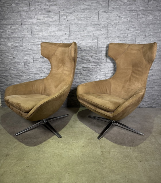 2x Leolux Caruzzo con 1 Pouf Pelle Nubuck – Poltrone, Alluminio (photo 3 of 15)