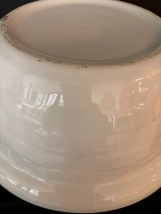 Image 1 of Vintage Italiaanse Majolica eierterrine met deksel 