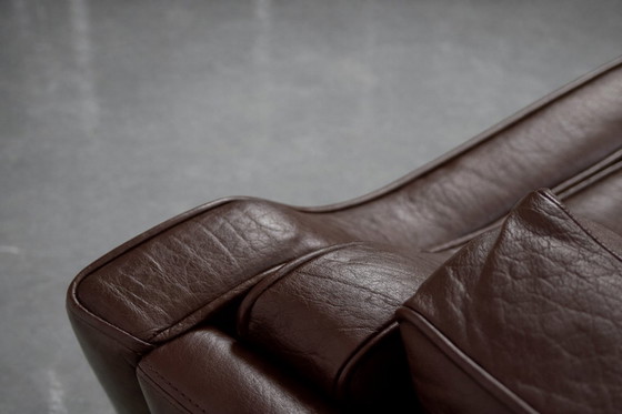 Image 1 of Divano vintage in pelle marrone, stile scandinavo moderno di metà secolo, anni '70