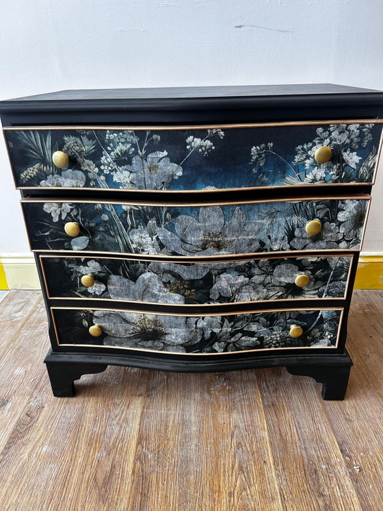 Image 1 of Upcycled vintage chest of drawers with floral design