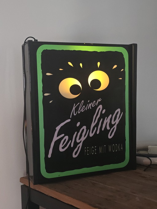 Original Kleiner Feigling Illuminated Sign / Advertising Box (50x42 cm) – Mancave Eyecatcher!