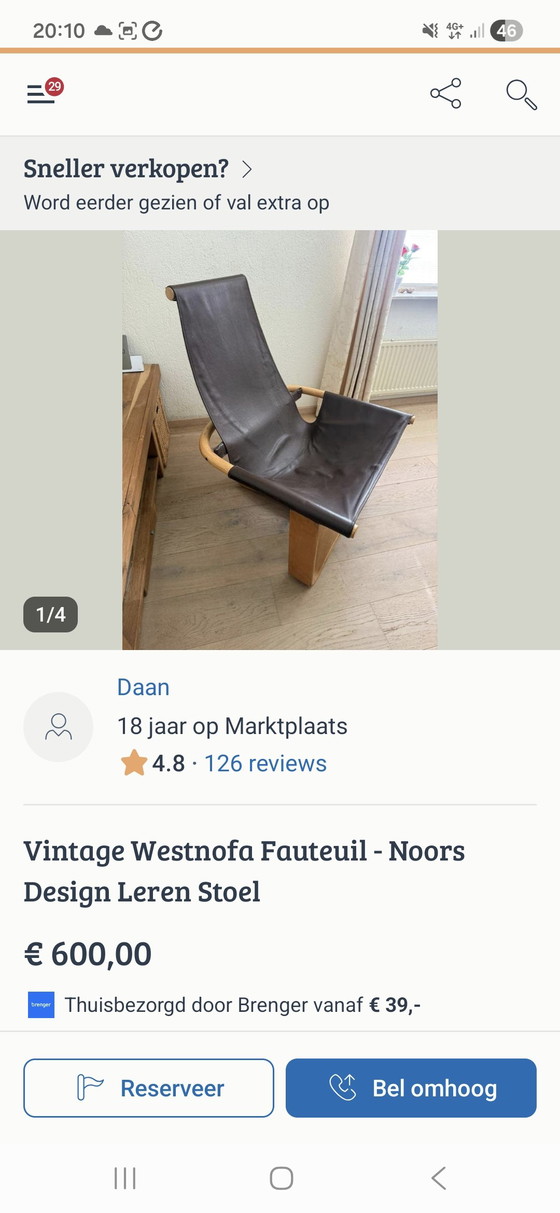 Image 1 of Westnofa furniture fauteuil stoel vintage Noors design