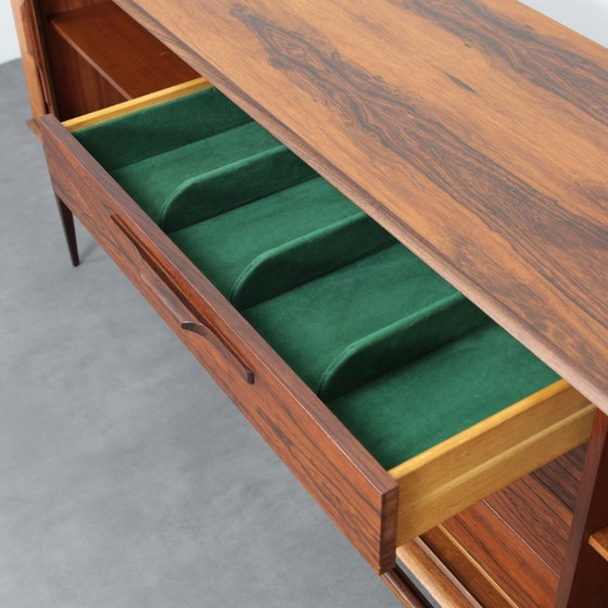Image 1 of Remarkable Mid-Century Danish Rosewood Sideboard with Tambour Doors, 1960s