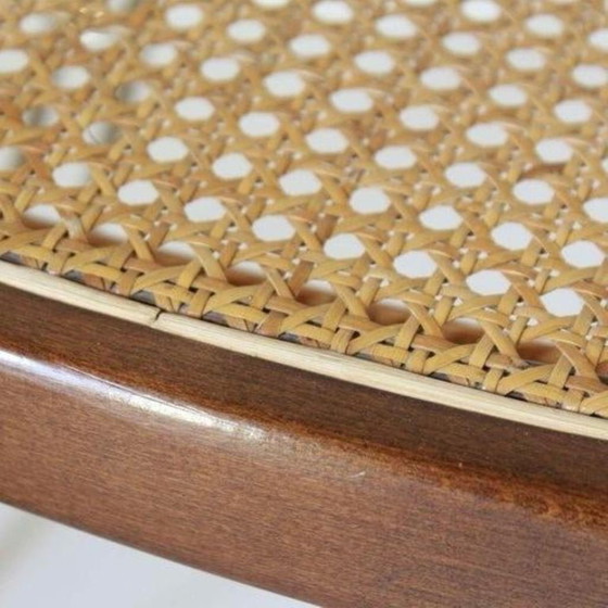 1x 1970s Thonet-Style Rocking Chair, Brass & Wicker, Mid-Century Modern – Rattan (photo 10 of 12)