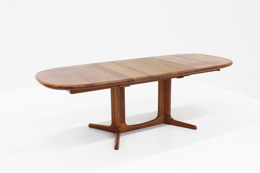 Vintage Danish Oval Extendable Dining Table Solid Teak Glostrup