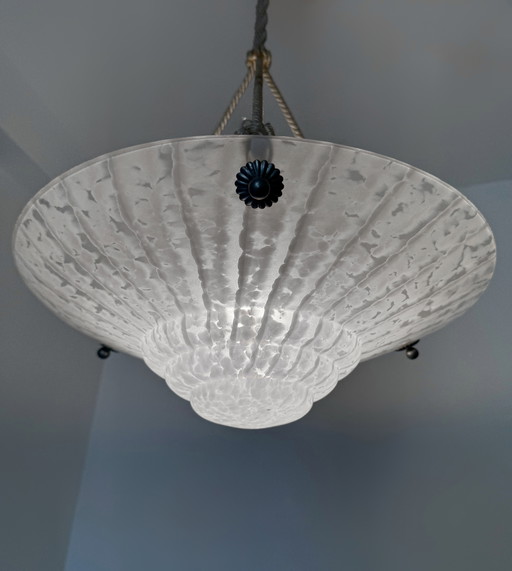 Lustre Art Déco verre de Clichy ouraline