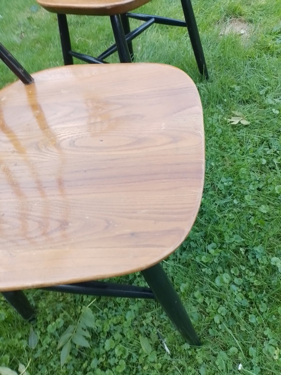 2 x Vintage Spindle Dining Chairs Ilmari Tapiovaara – Wood (photo 6 of 7)