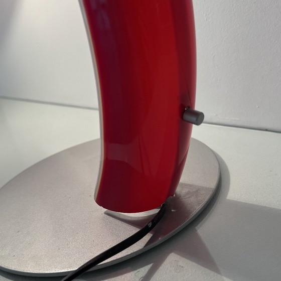 Red AV Mazzega Table Lamp, 1980s, Red Murano Glass, Vintage Design (photo 5 of 7)