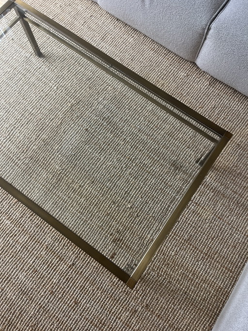 1970 Vintage Salontafel in Chroom, Goud en Messing