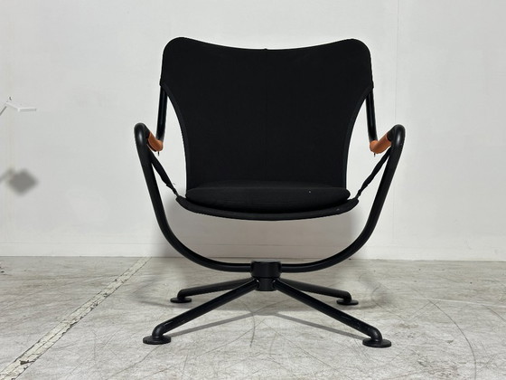 Poltrona Vitra Waver - Konstantin Grcic - nero/arancione - poltrona girevole - fuori produzione – Poltrone (photo 5 of 5)