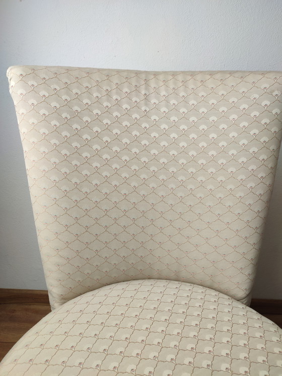 Image 1 of Boudoir stoel stoeltje cocktail creme franjes + opbergruimte naaikist