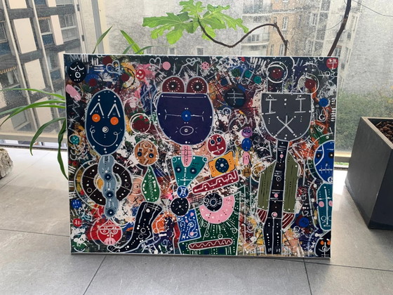 Soufiane Chaouaou – Original Colorful Painting – Acrylic & Marker – 60x80 cm – Paintings & Drawings (photo 4 of 4)