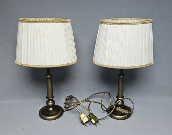 Set of 2 Mid-Century Brass Table Lamps – Honsel Leuchten (Germany, 1960s/1970s) (photo 10 of 14)